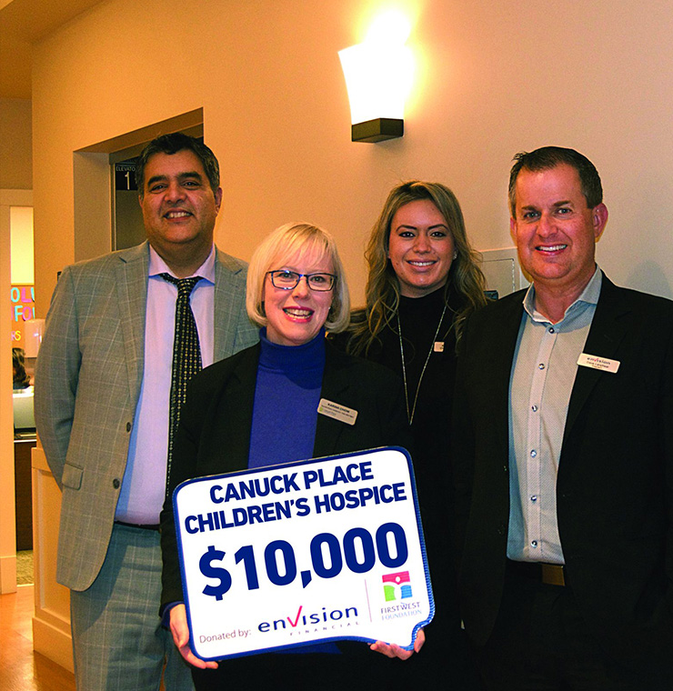 corporate sponsors meeting at canuck place to donate