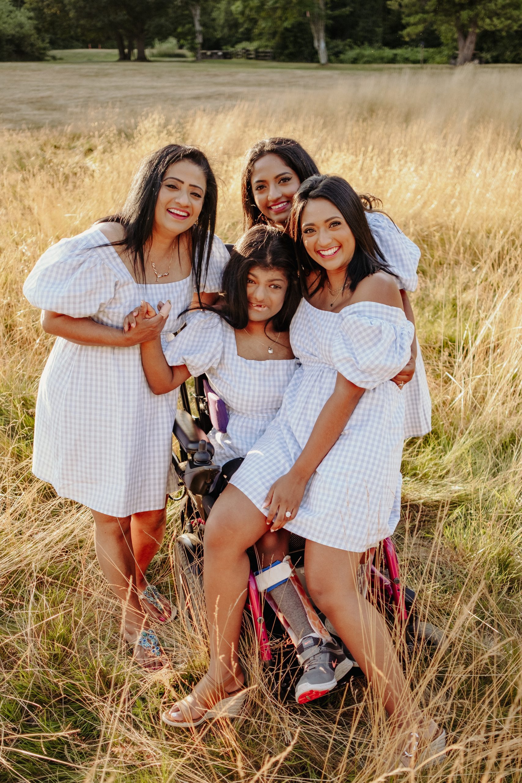 Angelina with mom, Helen and sisters, Hannah and Sharon