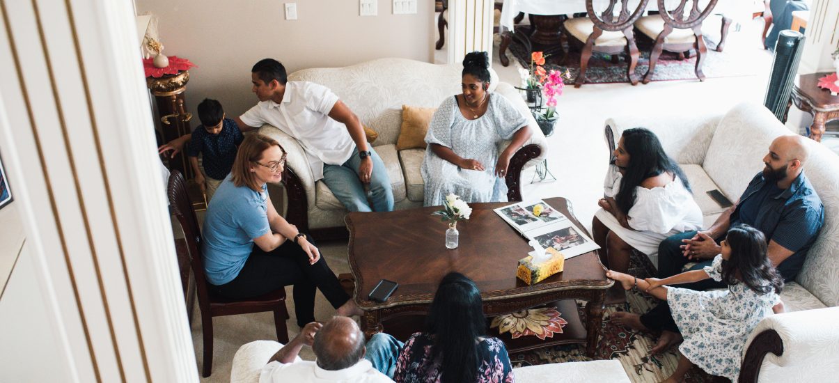 The Premias at their family home