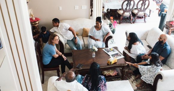 The Premias at their family home